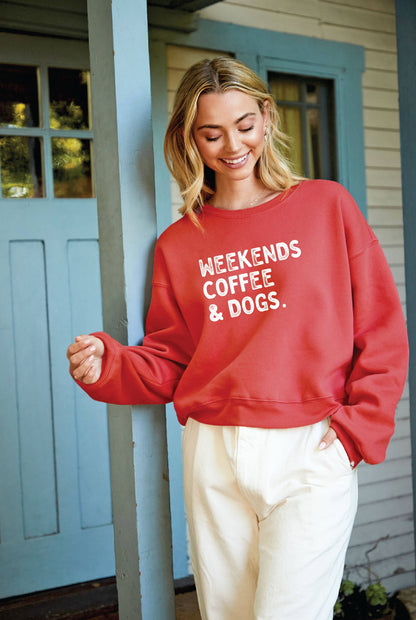 WEEKENDS COFFEE AND DOGS  Mid Graphic Sweatshirt