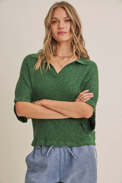 Relaxed Slub Rib Dolman Sweater