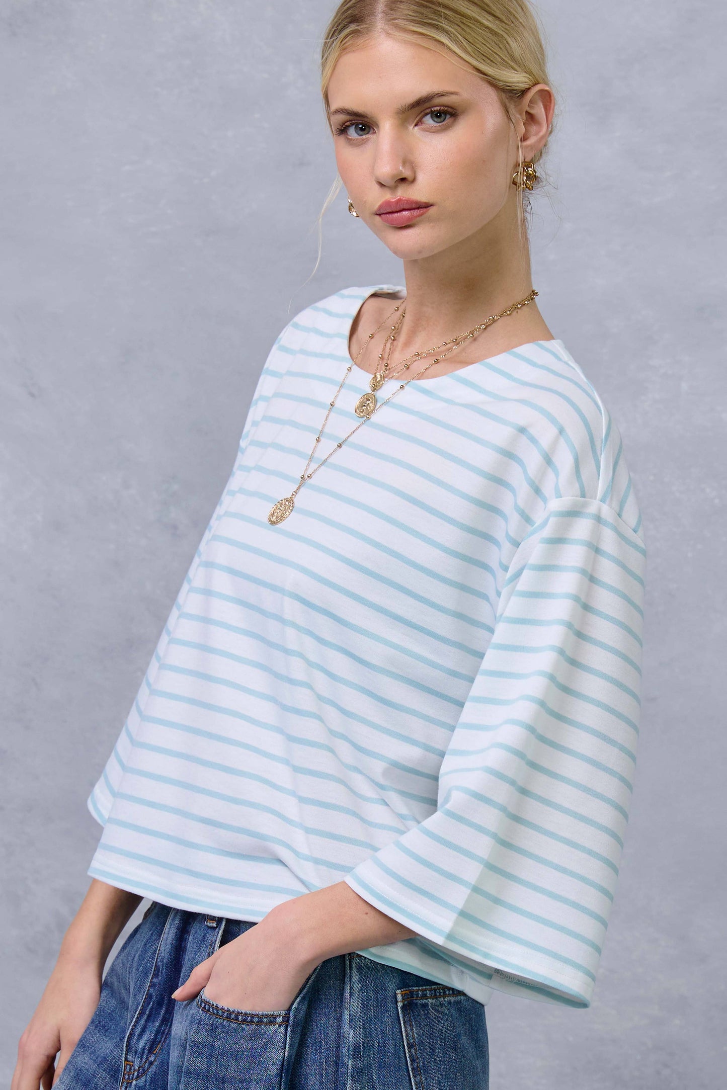 Striped Semi Crop Top
