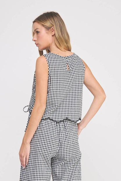 Woven Gingham Tank