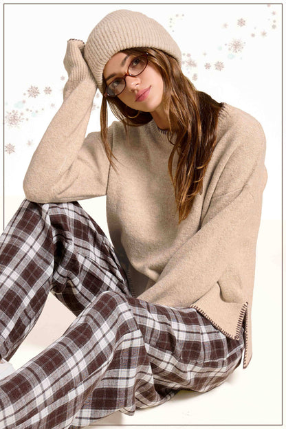 Contrast Stitch Sweater