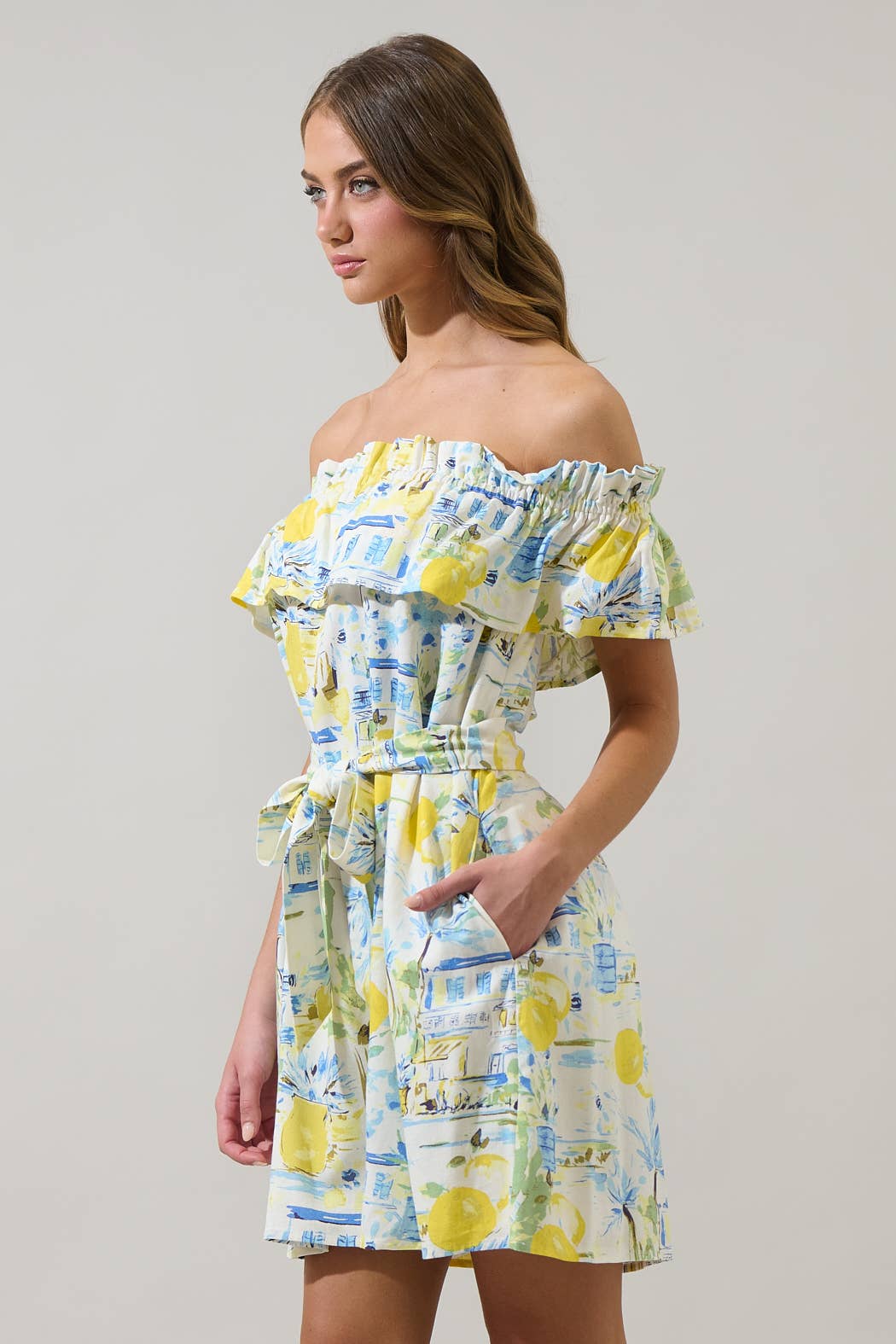 Amalfi Coast Valena Ruffle Mini Dress