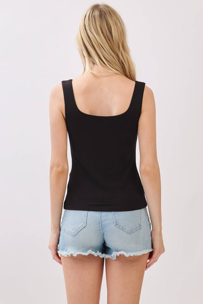 Double Layer Square Neck Tank Top