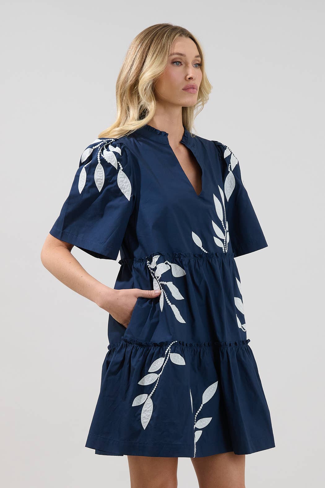 Dixie Split Neck Shift Dress