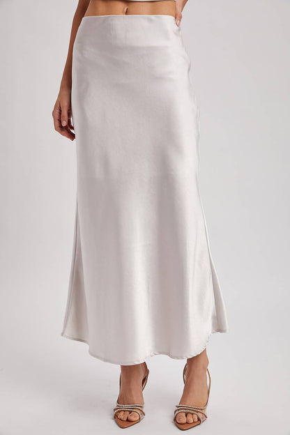 SATIN MIDI SKIRT