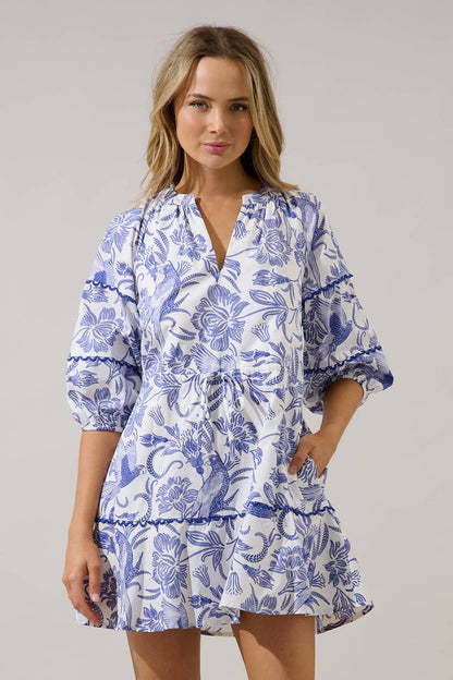 Dabria Split Neck Mini Dress