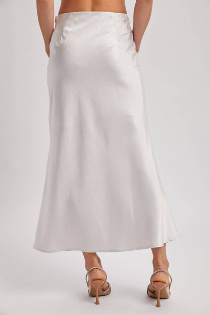 SATIN MIDI SKIRT