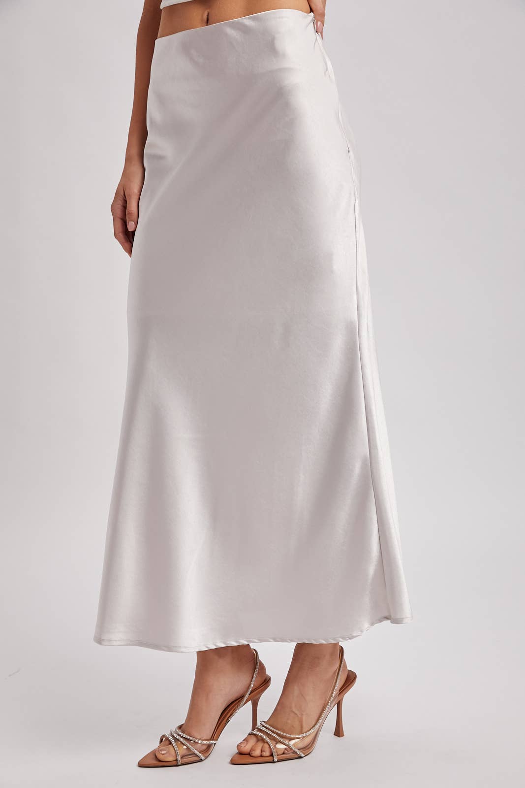 SATIN MIDI SKIRT