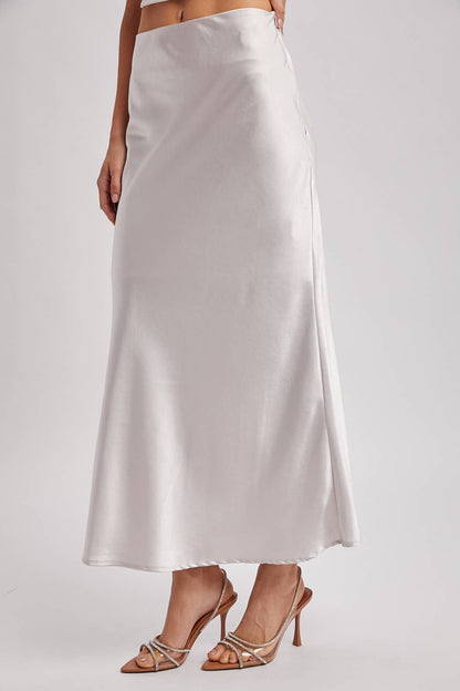 SATIN MIDI SKIRT