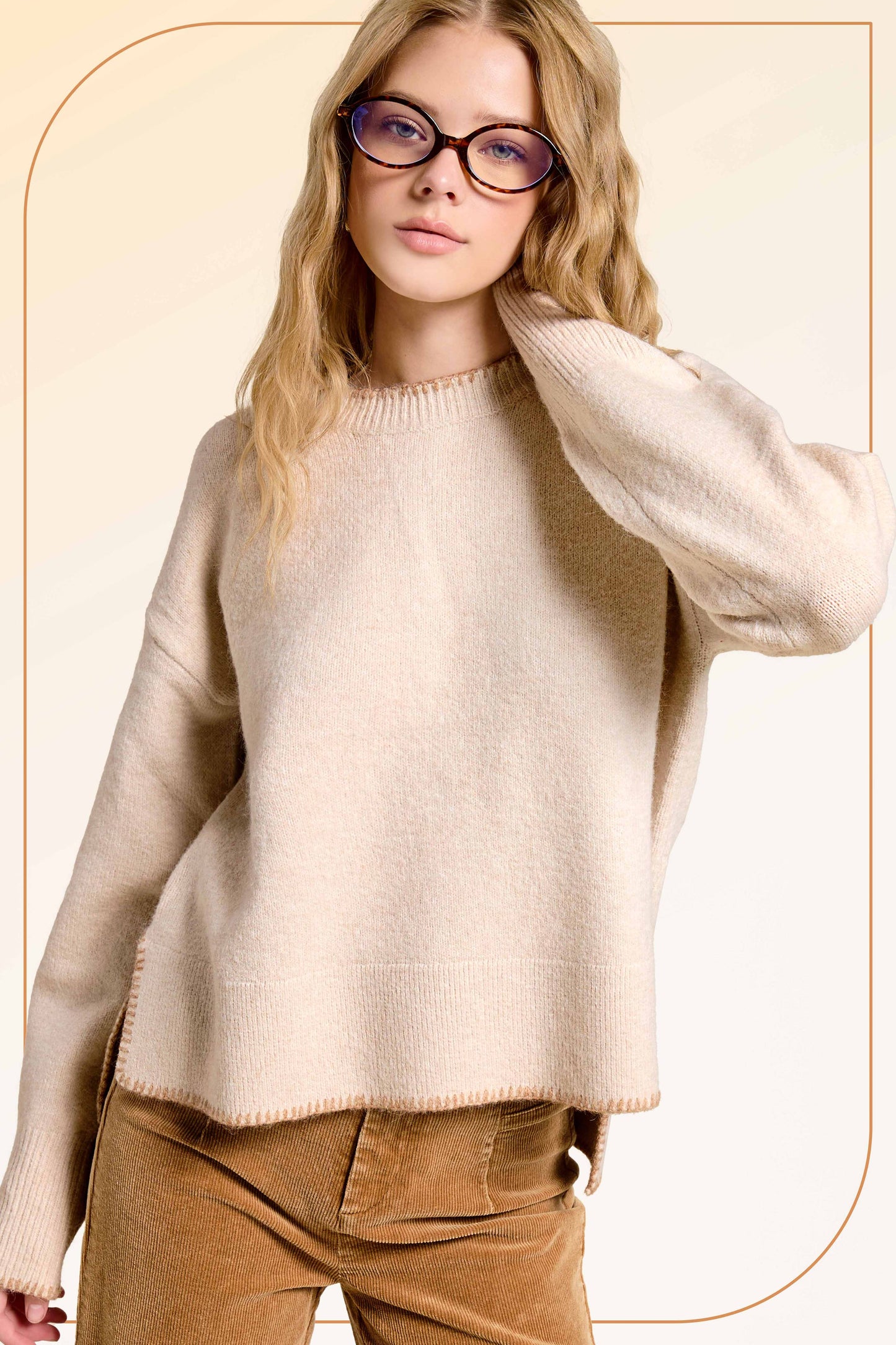 Contrast Stitch Sweater