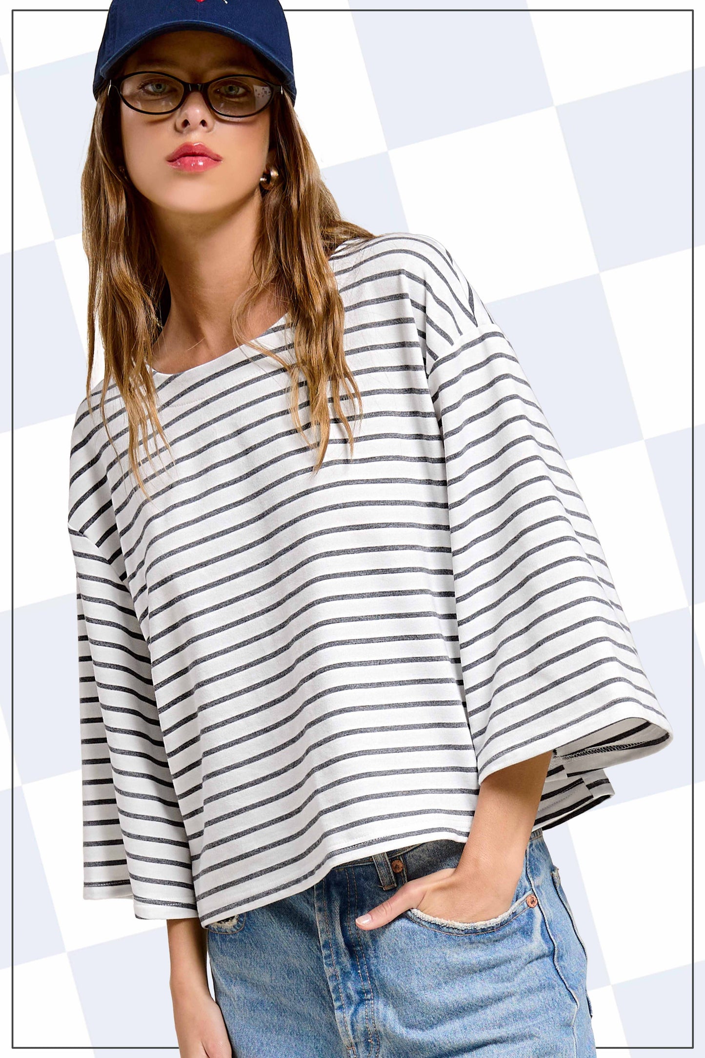 Striped Semi Crop Top