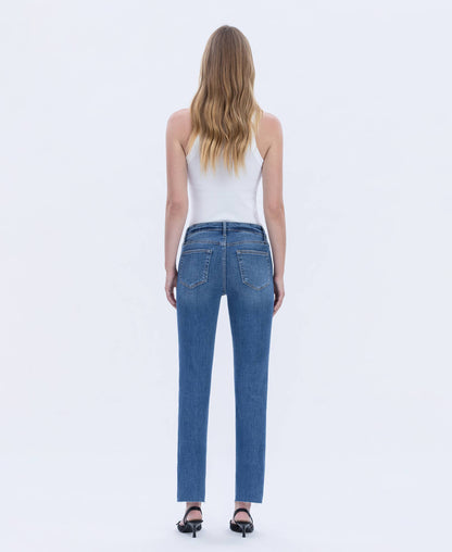 High Rise Slim Straight Jeans