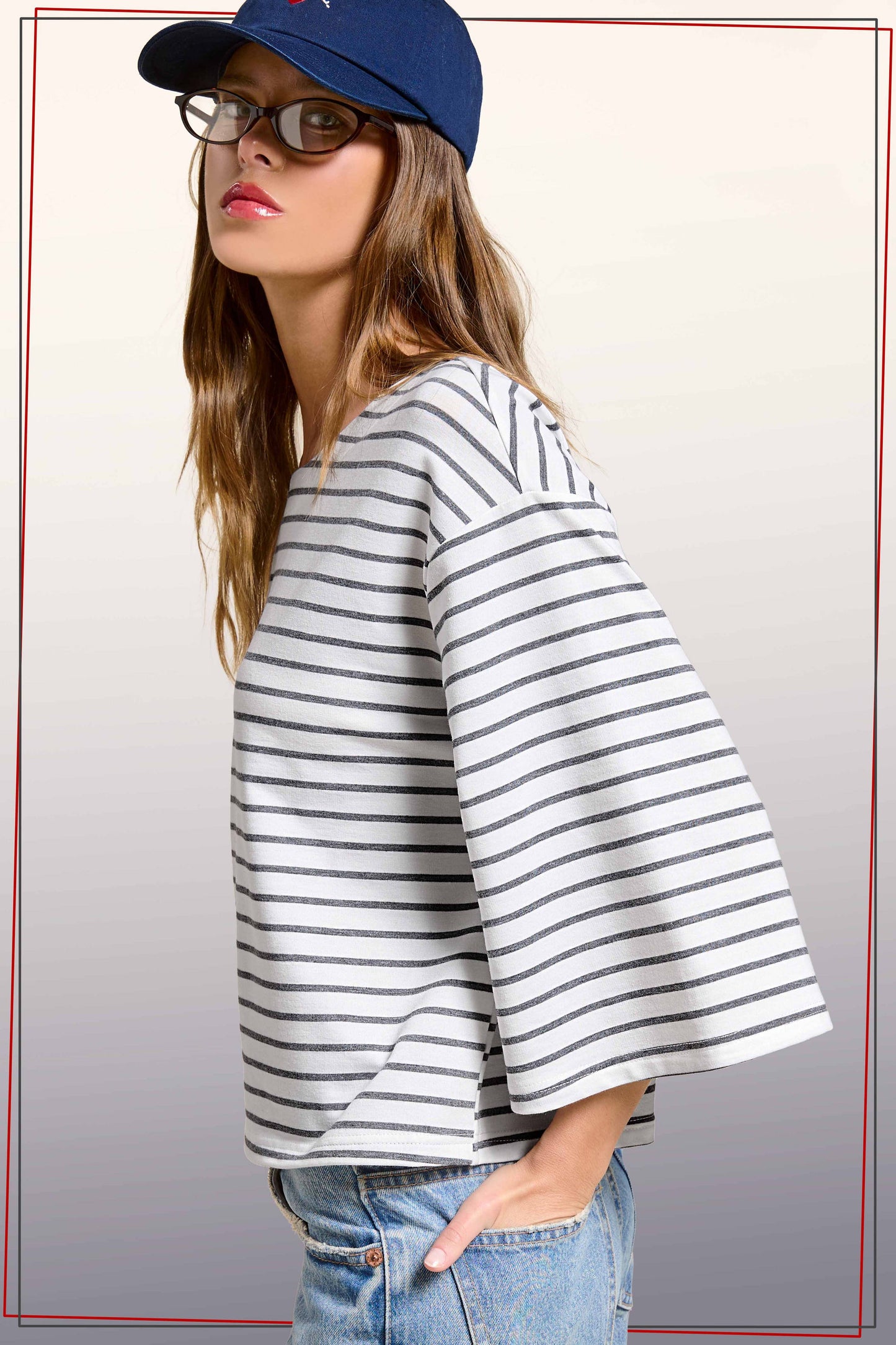 Striped Semi Crop Top