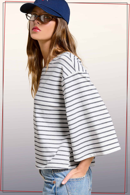 Striped Semi Crop Top