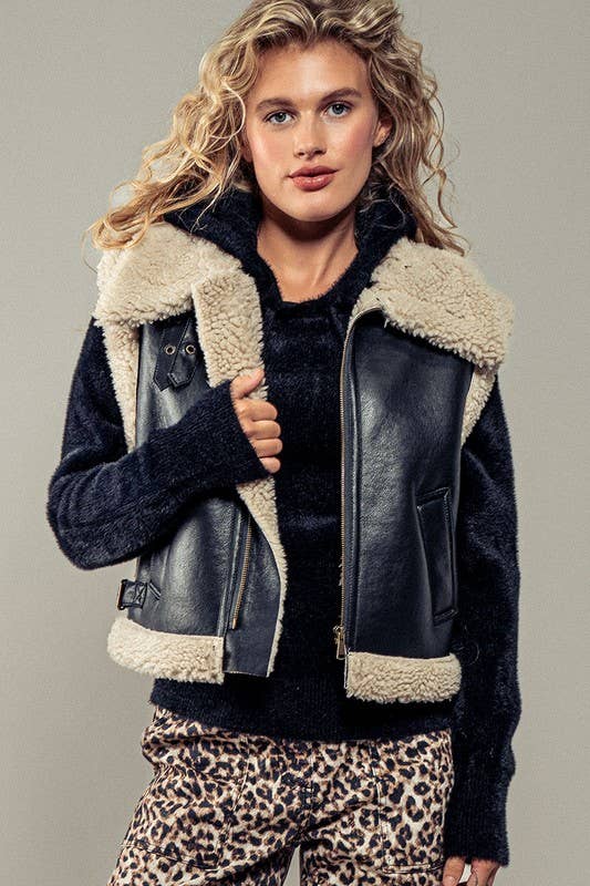 Sherpa Lined Cropped Vest