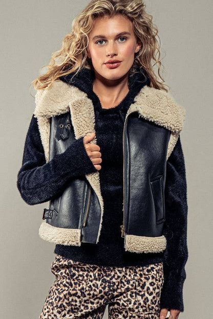 Sherpa Lined Cropped Vest
