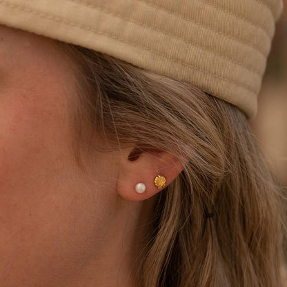 Seashell and Pearl Stud Earring Combo