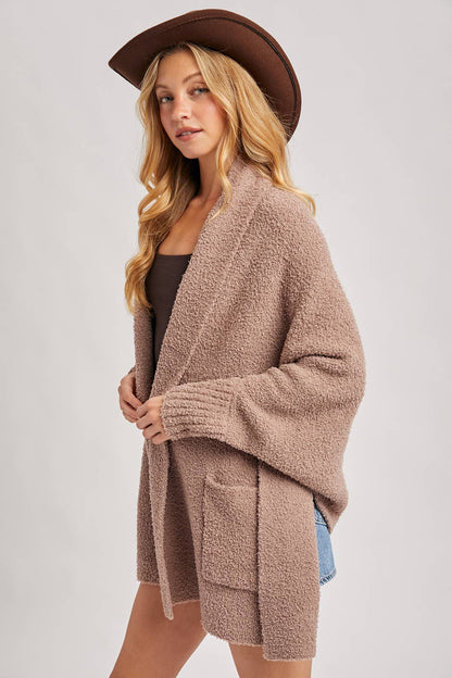 Blanket Wrap Boucle Knit Cardigan