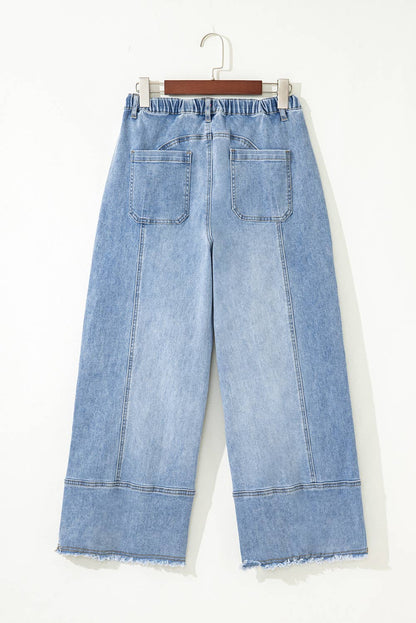 Drawstring Seam Detail Raw Hem WL