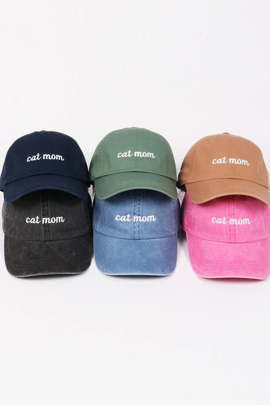 CAT MOM embroidery Baseball Cap