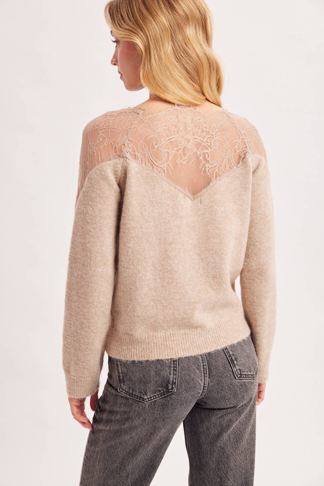 Eyelash Lace Trim Sweater