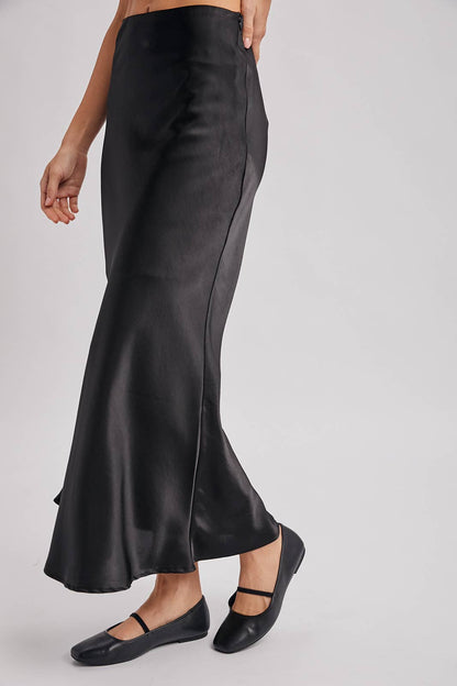 SATIN MIDI SKIRT
