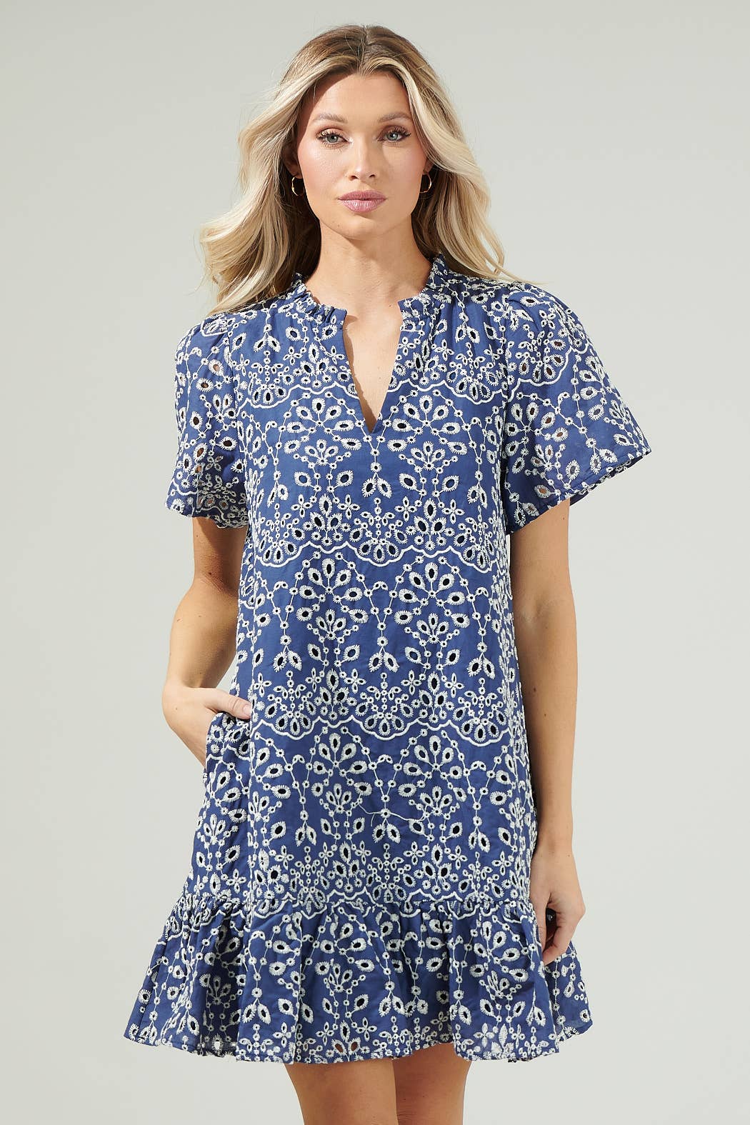 Viridiana Floral Eyelet Mini Dress