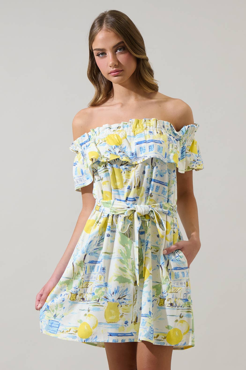 Amalfi Coast Valena Ruffle Mini Dress
