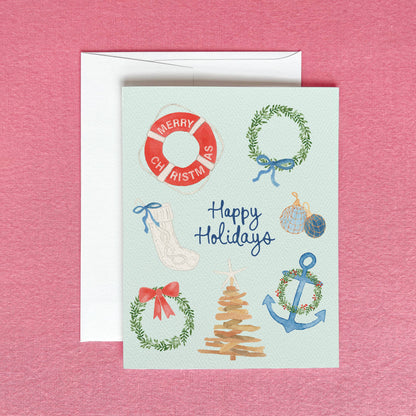 Coastal Christmas Greeting Card | Seaside Christmas Card