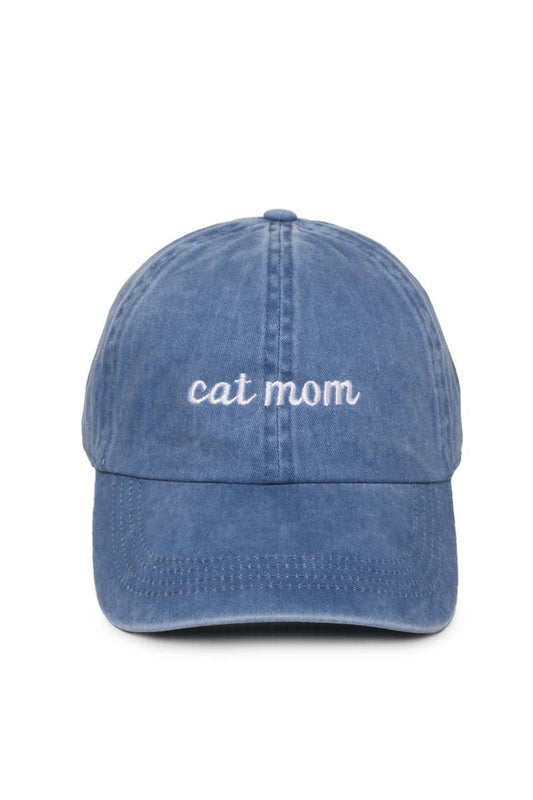 CAT MOM embroidery Baseball Cap