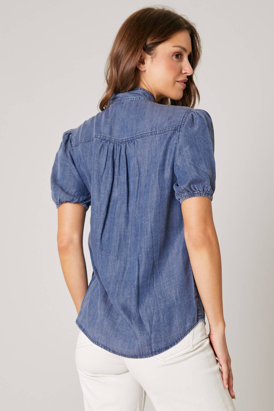 Georgina Button Front  Bow Top