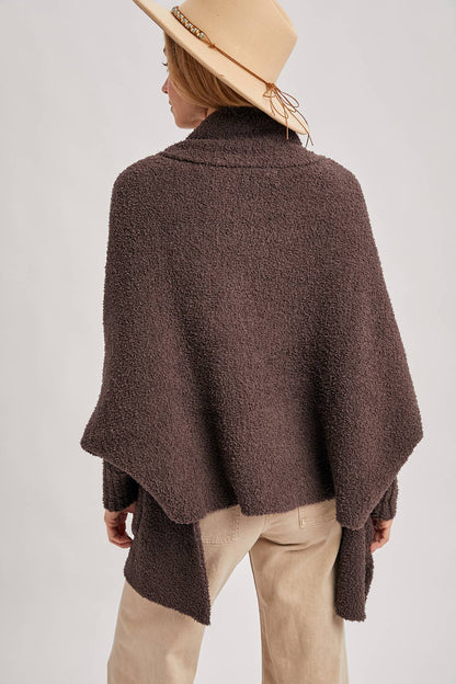 Blanket Wrap Boucle Knit Cardigan
