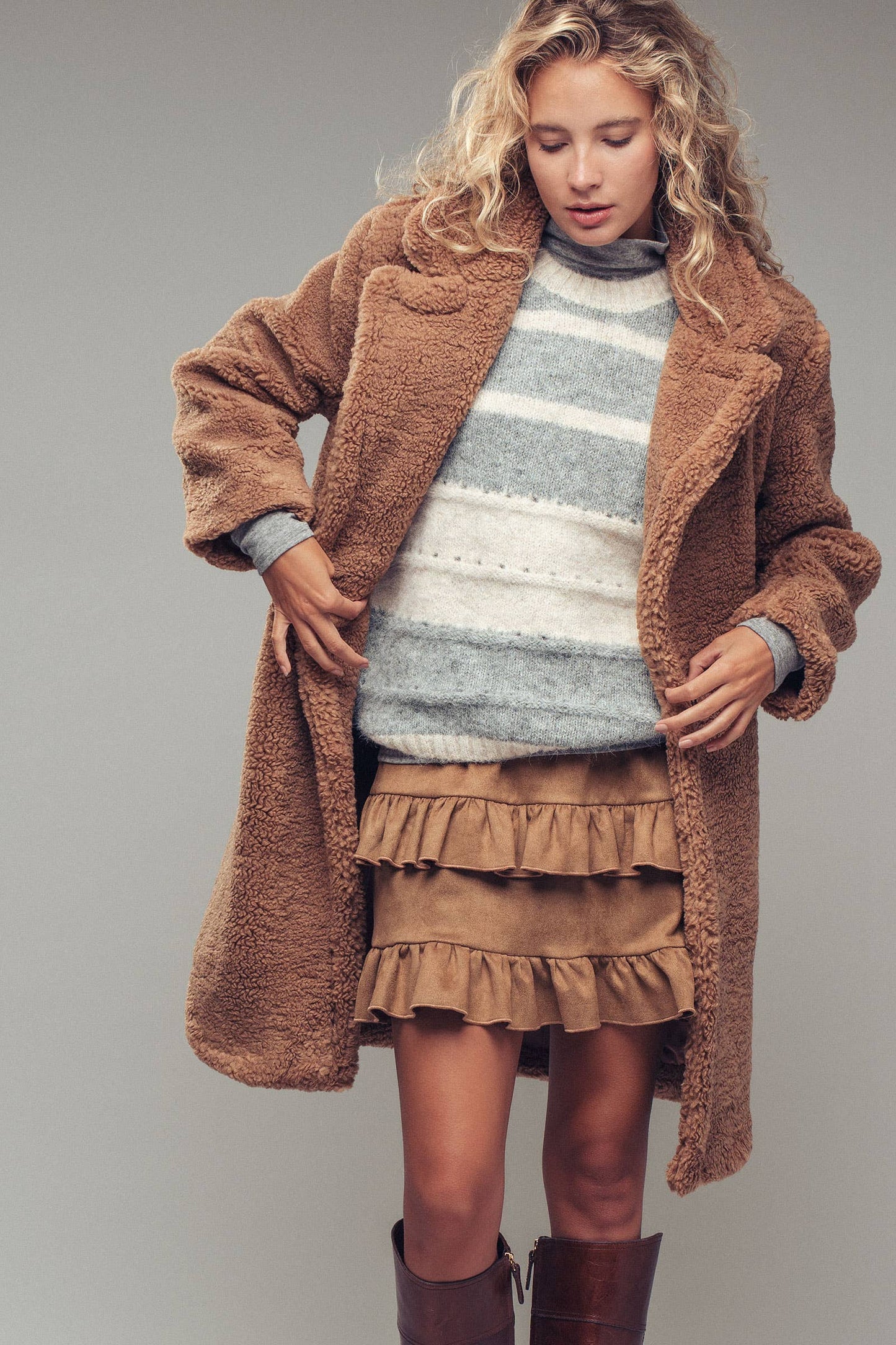 Cozy Longline Teddy Coat