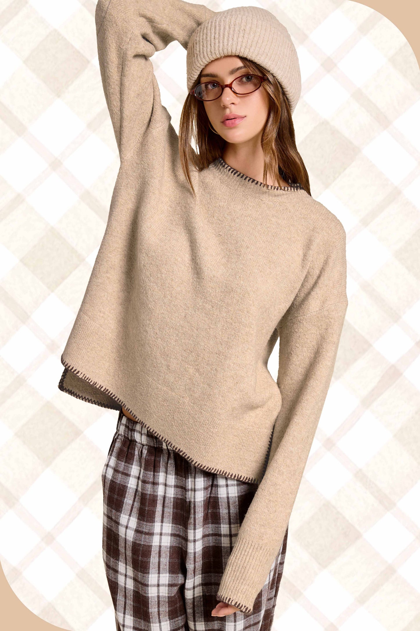 Contrast Stitch Sweater