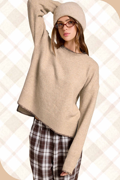 Contrast Stitch Sweater