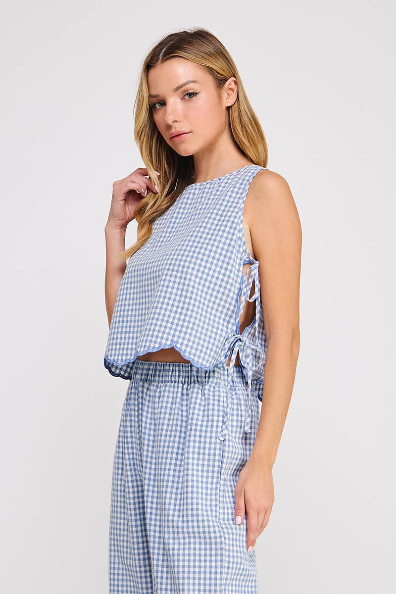 Woven Gingham Tank