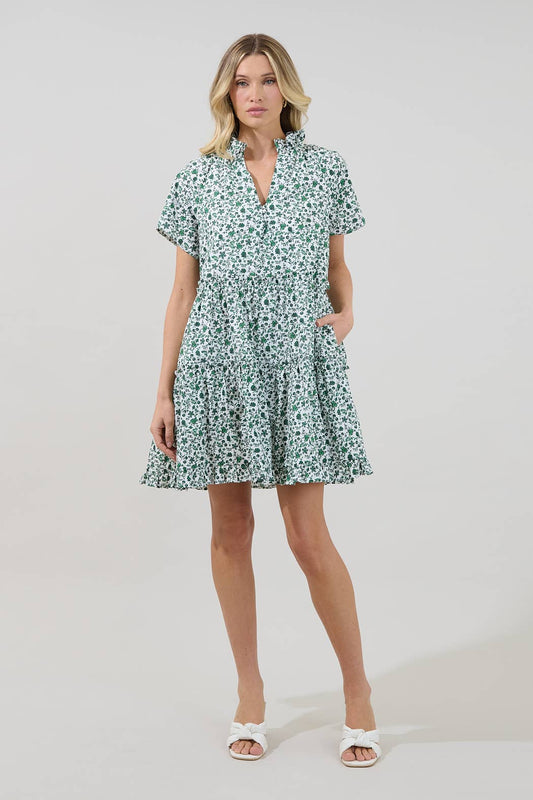 Pallas Poplin Tiered Mini Dress