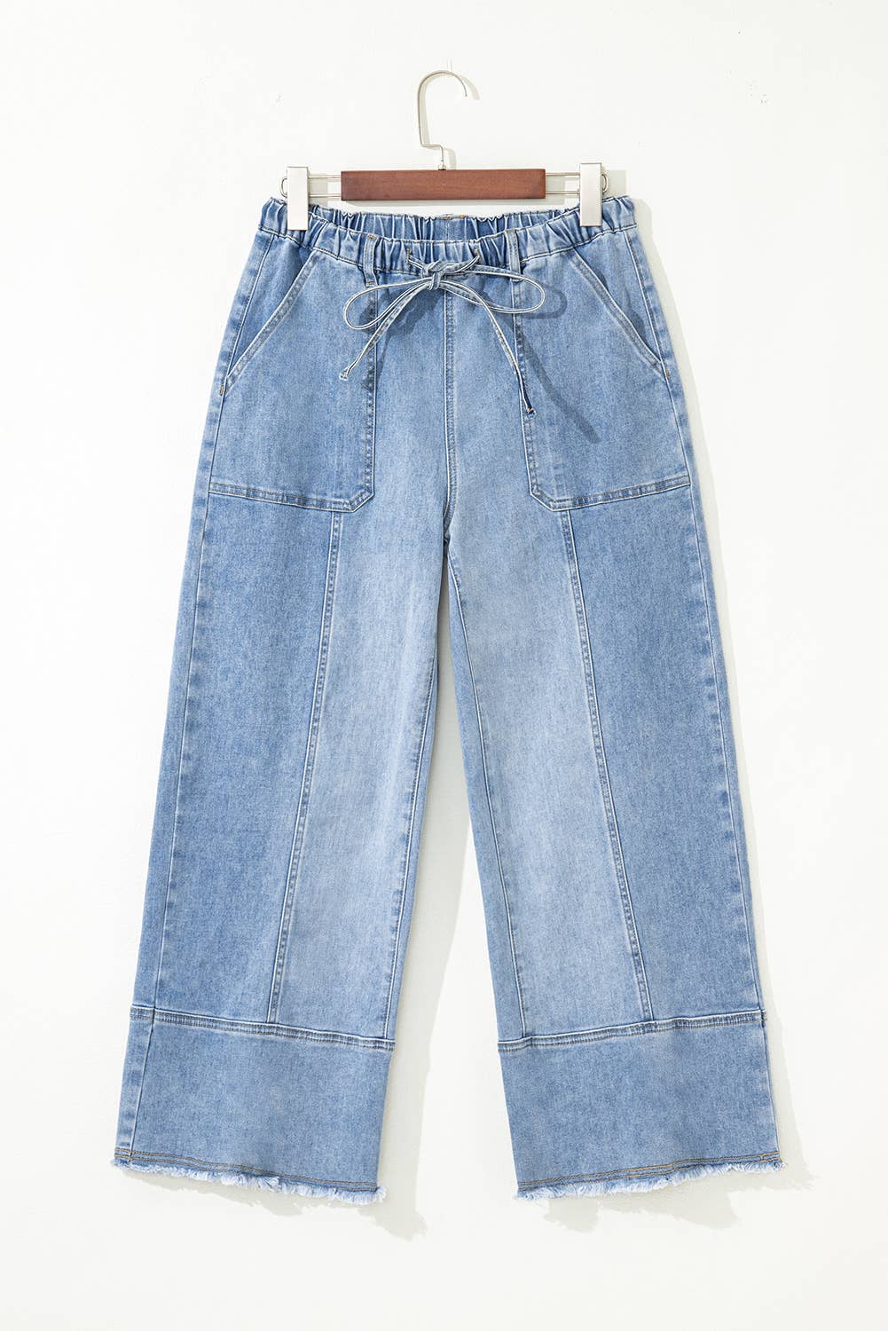 Drawstring Seam Detail Raw Hem WL