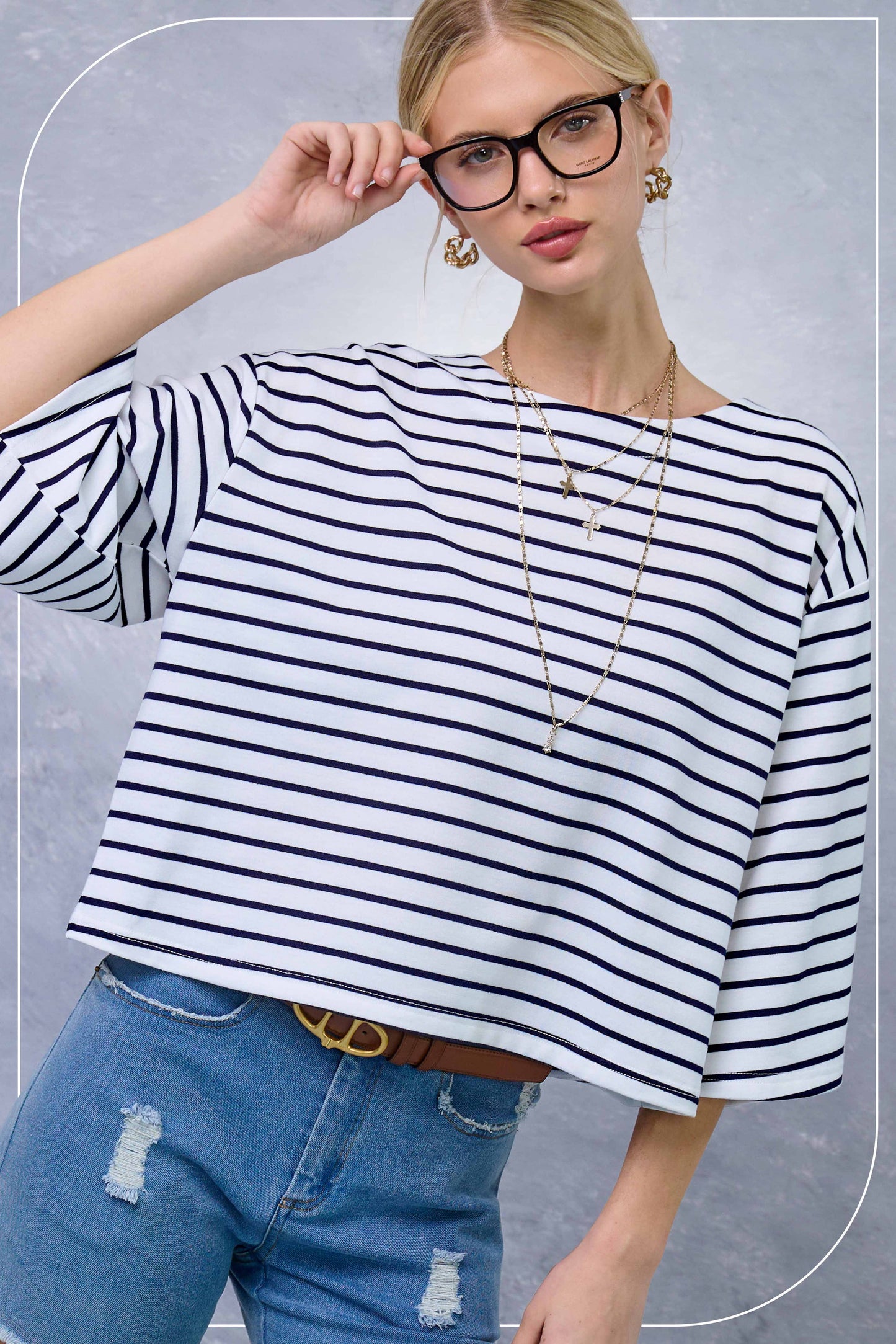 Striped Semi Crop Top