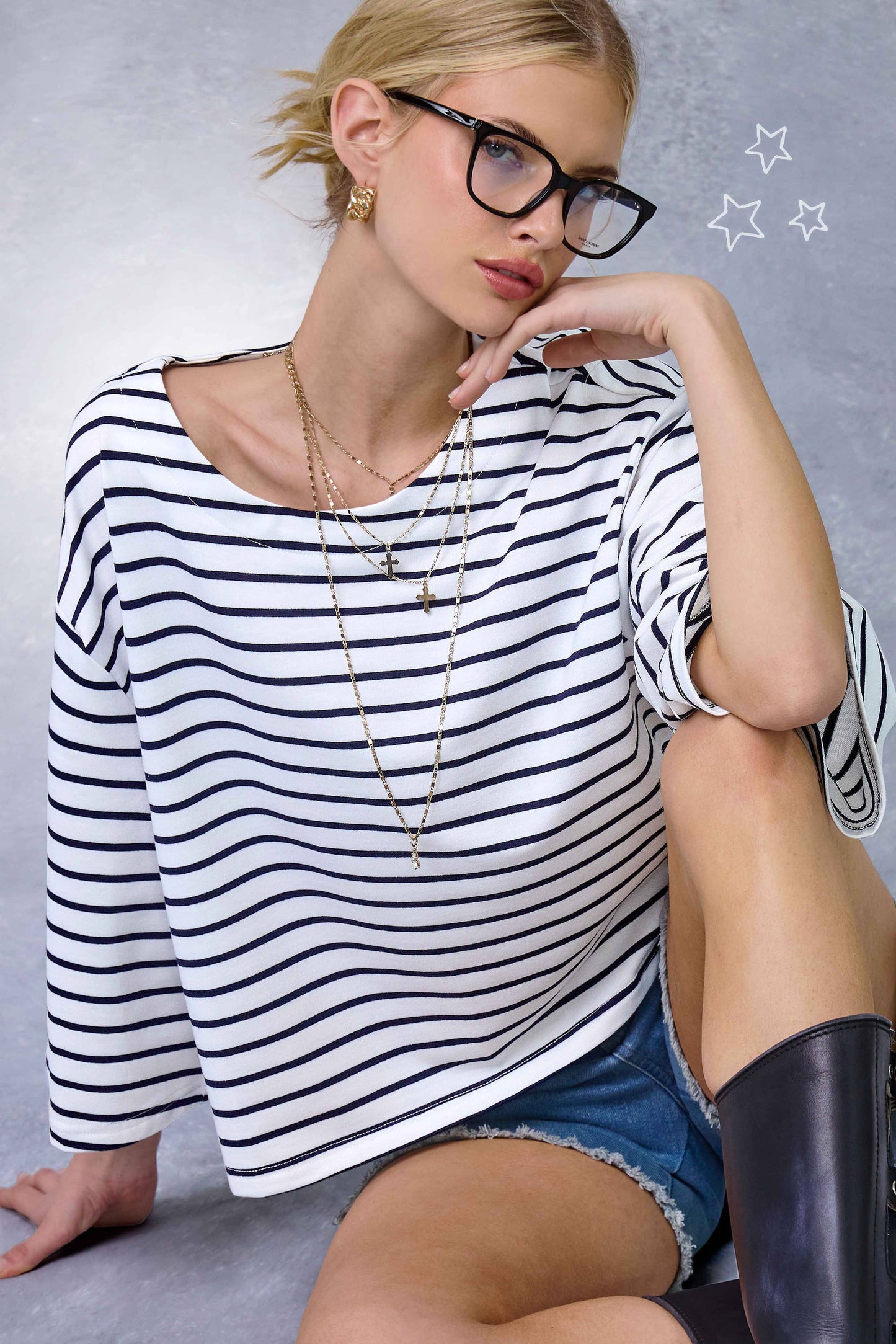 Striped Semi Crop Top