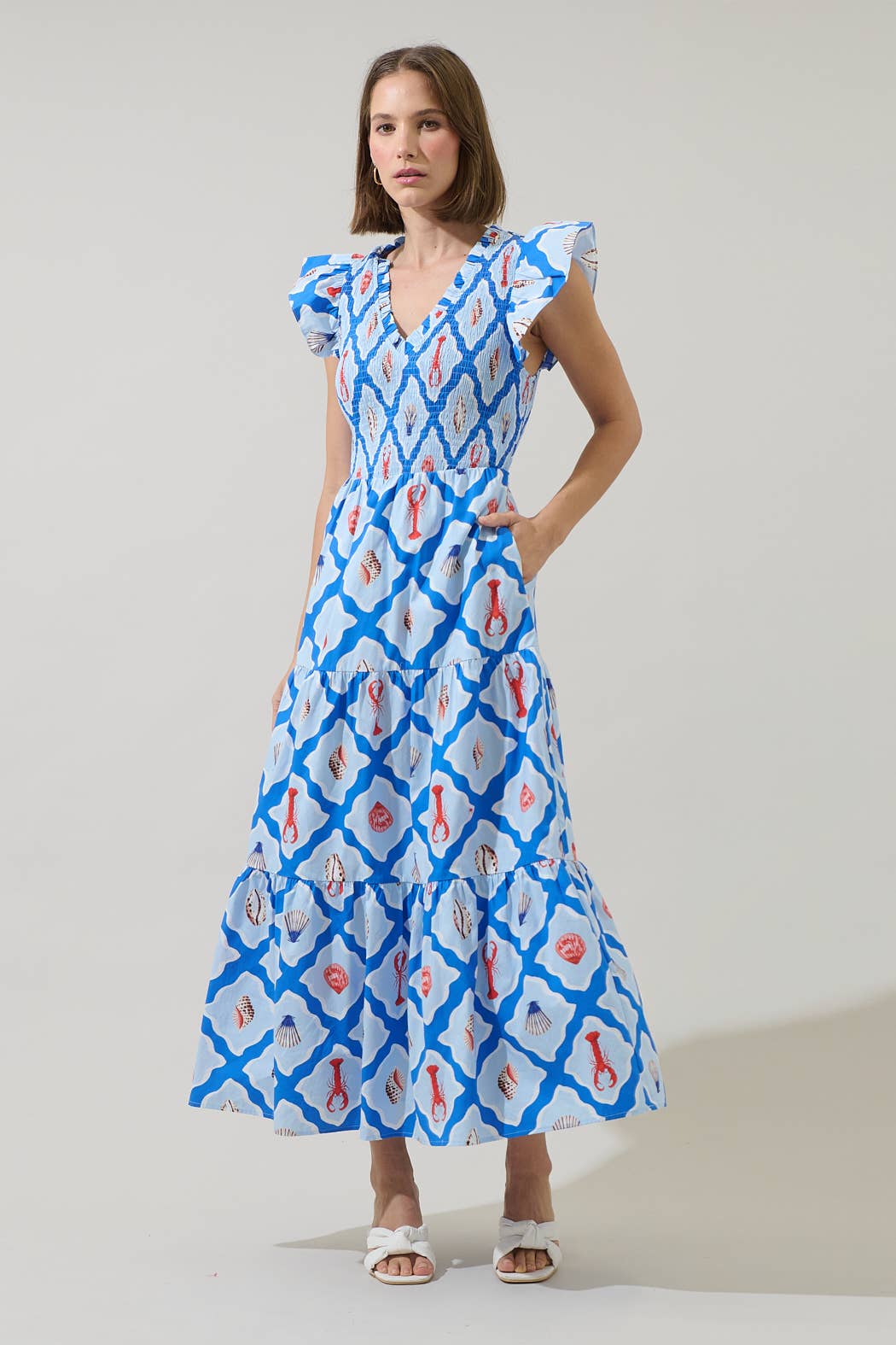 Lobster Bay Tiered Midi Dress