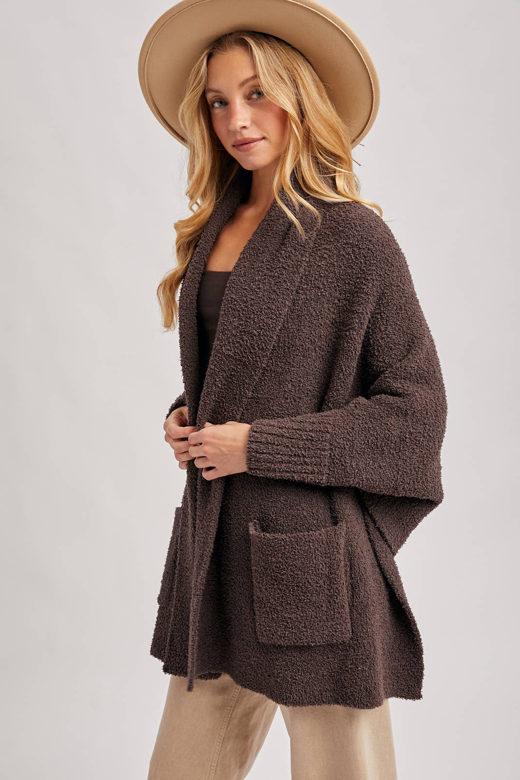 Blanket Wrap Boucle Knit Cardigan