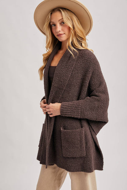 Blanket Wrap Boucle Knit Cardigan