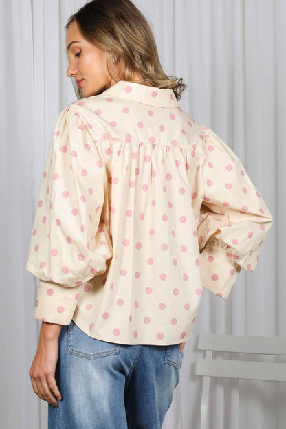Playful Polka Dot Puff Top