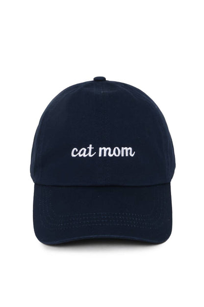 CAT MOM embroidery Baseball Cap