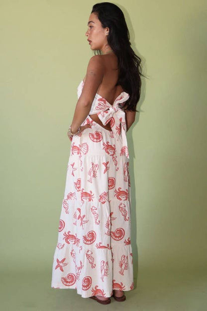 Strapless Seashell Maxi Dress