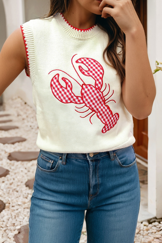 Lobster Sleeveless Knit Tank