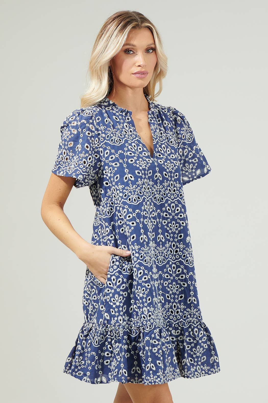 Viridiana Floral Eyelet Mini Dress