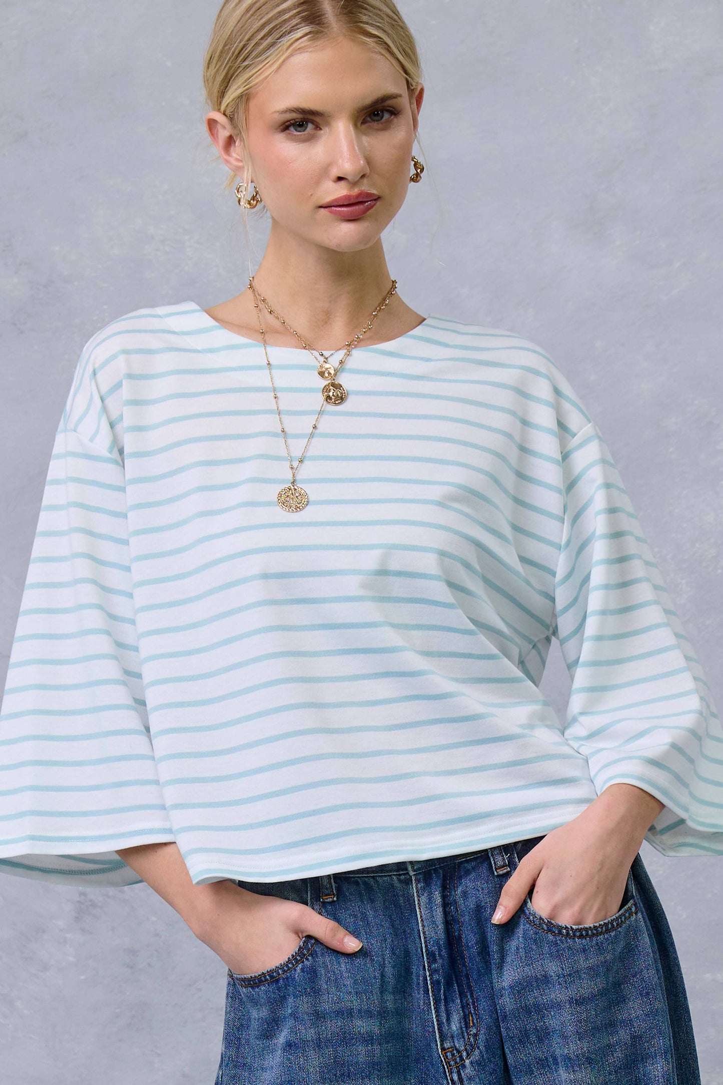 Striped Semi Crop Top