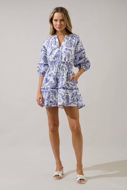 Dabria Split Neck Mini Dress